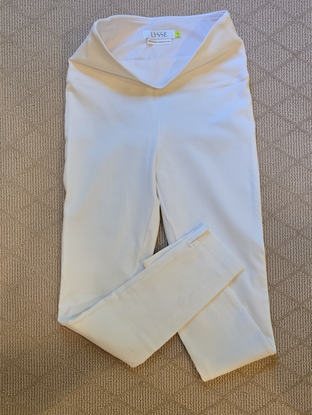 Lysse White Fold-Over Waist Leggings
